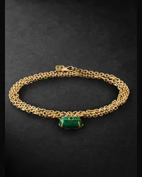 Sydney Evan Collana in oro con malachite Evil Eye Verde