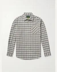 Portuguese Flannel Camicia in cotone jacquard a quadri Ilusion Verde