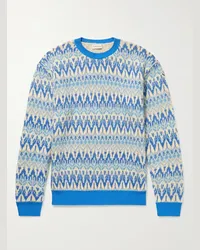 Moncler Jacquard-Knit Sweater Blu