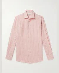 Richard James Camicia in lino a righe Rosa