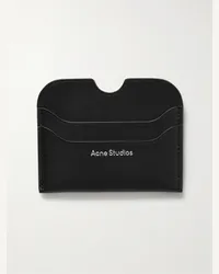 Acne Studios Portacarte in pelle con logo Elmas Nero