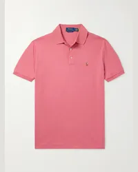 Ralph Lauren Polo in jersey di cotone con logo ricamato Rosso