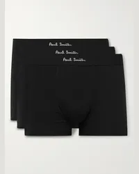 Paul Smith Confezione da tre boxer in cotone biologico stretch Nero