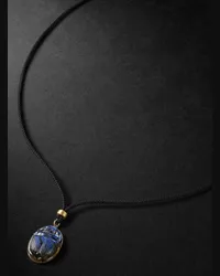 Jacquie Aiche Collana in cordoncino con pendente in oro e labradorite Blu