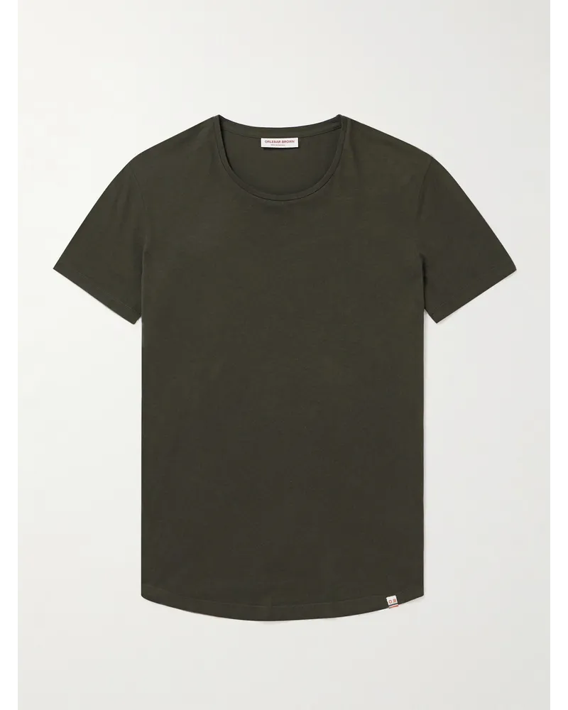 Orlebar Brown T-shirt slim-fit in jersey di cotone OB-T Marrone