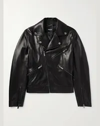 Versace Giacca biker in pelle Nero