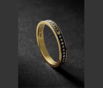 Karma 18-Karat Gold and Enamel Ring