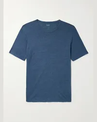 Hartford T-shirt in lino fiammato Blu