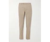 Pantaloni slim-fit in twill di misto cotone tinti in capo