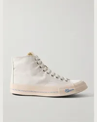 Visvim Sneakers alte in tela con finiture in pelle Skagway Neutri