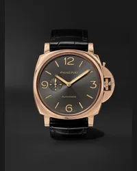 OFFICINE PANERAI Orologio automatico 45 mm in Goldtech™ rosa con cinturino in alligatore Luminor Due 3 Days Nero