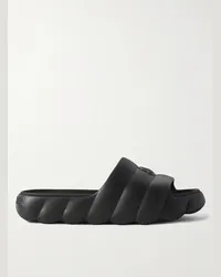 Moncler Slide in gomma con logo goffrato Lilo Nero