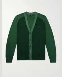 Etro Cardigan in lana con logo ricamato Verde