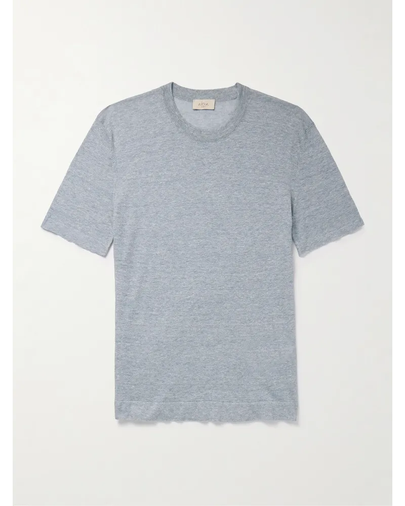 Altea T-shirt in jersey di misto lino e cotone Blu