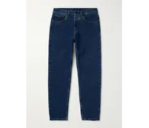 Jeans a gamba affusolata in denim biologico con logo applicato Newel