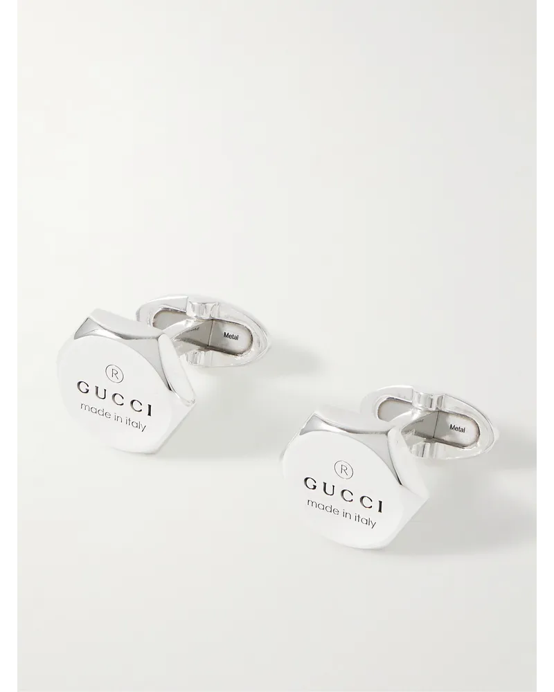 Gucci Gemelli in argento sterling con logo inciso Trademark Argento