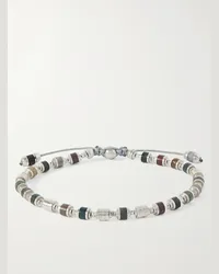 M. Cohen Bracciale in cordoncino con perline in agata e argento sterling Saguaro Bianco