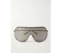 Occhiali da sole in acciaio inossidabile stile aviator Shield