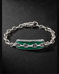 Stephen Webster Bracciale ID in argento sterling con malachite Inline Razer Argento