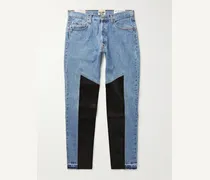 Jeans slim-fit con pannelli in pelle K.H