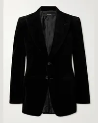 Tom Ford Blazer slim-fit in velluto di cotone Atticus Nero