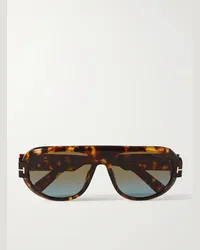 Tom Ford Occhiali da sole in acetato tartarugato stile aviator Blake-02 Tartarugato