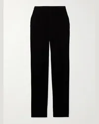 Saint Laurent Pantaloni a gamba dritta in velluto Nero