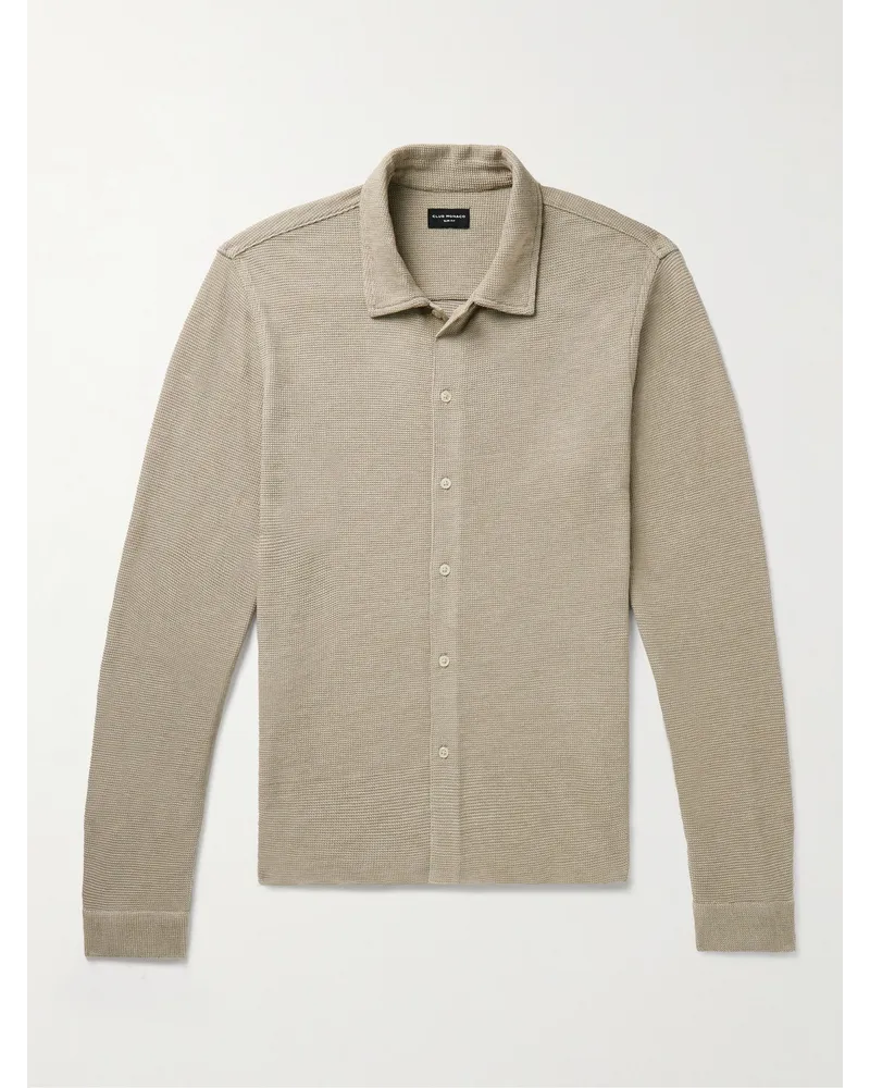 Club Monaco Camicia slim-fit in misto cotone punto waffle Neutri