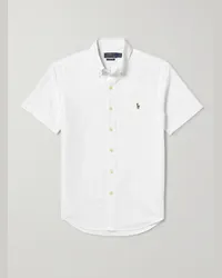 Ralph Lauren Camicia in cotone Oxford con collo button-down e logo ricamato Bianco