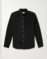 Portuguese Flannel Camicia in velluto a coste di cotone con collo button-down Lobo Nero