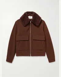 MR P. Bomber in misto lana con finiture in shearling Marrone