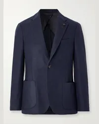 LARDINI Blazer slim-fit in twill di misto lana Blu