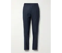 Pantaloni slim-fit in lana Super 130s a quadri