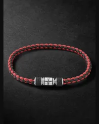 Chopard Bracciale in pelle intrecciata e metallo argentato Classic Racing Rosso