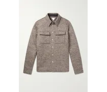Overshirt in twill di misto lana