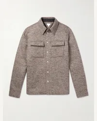 Bottega Veneta Overshirt in twill di misto lana Marrone