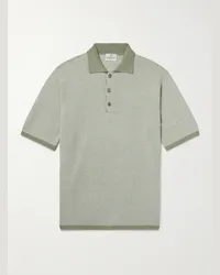 Kingsman Polo in cotone occhio di pernice Verde