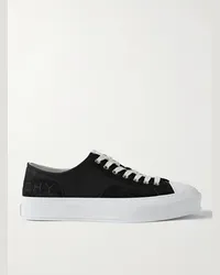 Givenchy Sneakers in tela con finiture in camoscio e pelle e logo impresso City Nero