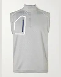 Peter Millar Maglia da golf in jersey tecnico jacquard con mezza zip Forge Arrow Grigio