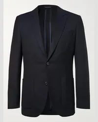 Richard James Blazer slim-fit in nattè di lana blu navy Spirit Blu