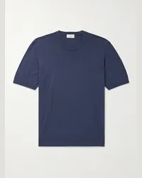 Altea T-shirt slim-fit in misto lino e cotone Blu