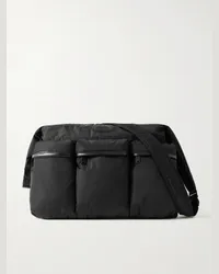 Saint Laurent Borsa a tracolla in shell imbottito con finiture in pelle Nero