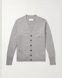 Maison Margiela Cardigan in misto cashmere e cotone spazzolato Grigio