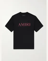 Amiri T-shirt in jersey di cotone con logo Nero