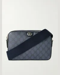 Gucci Borsa a tracolla in tela spalmata con monogramma e finiture in pelle Ophidia Blu