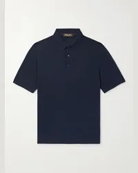 Loro Piana Polo slim-fit in misto lana, seta e cashmere Blu