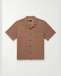 Rag & Bone Camicia in lyocell TENCEL™ sangallo con colletto aperto Avery Resort Marrone