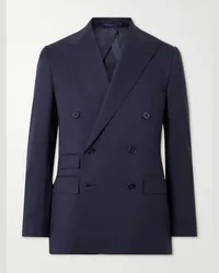 Ralph Lauren Blazer slim-fit doppiopetto in twill di lana Blu