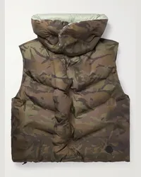 Moncler Dingyun Zhang Zadena Reversible Logo-Appliquéd Quilted Ripstop Down Gilet Marrone