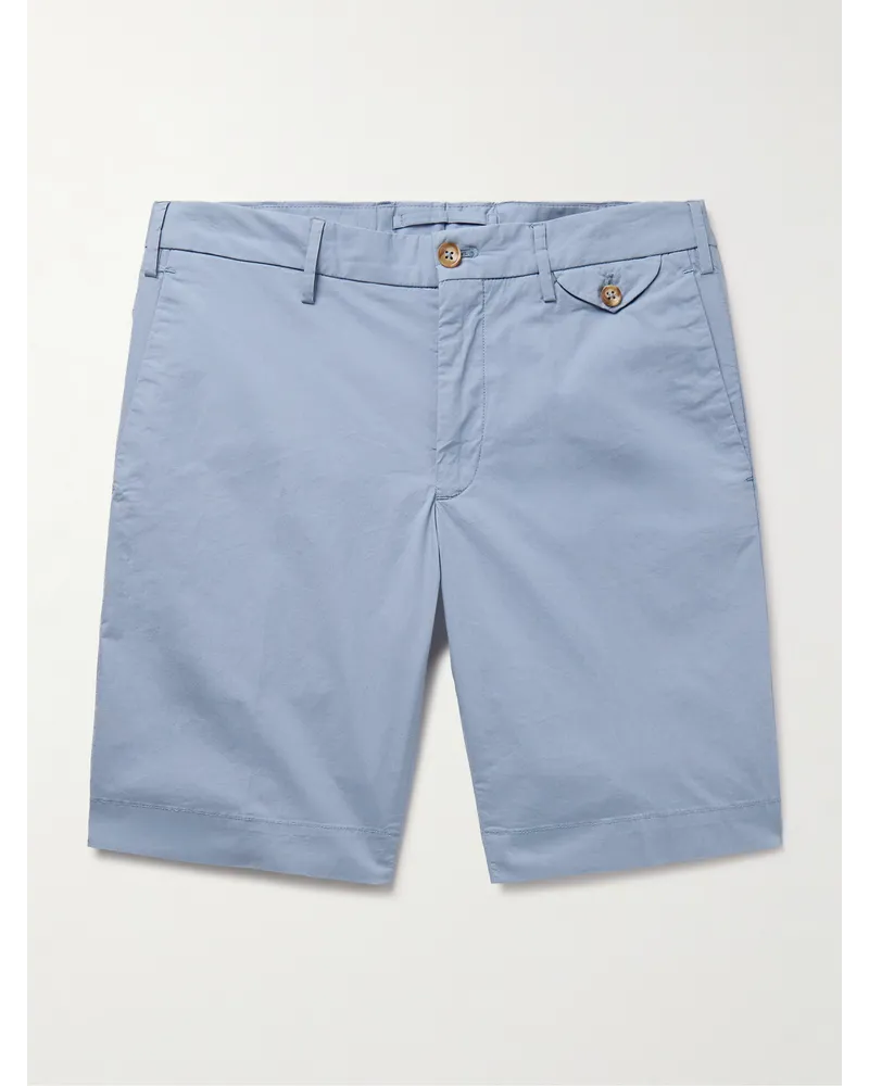 Incotex Bermuda slim-fit in popeline di cotone stretch Blu